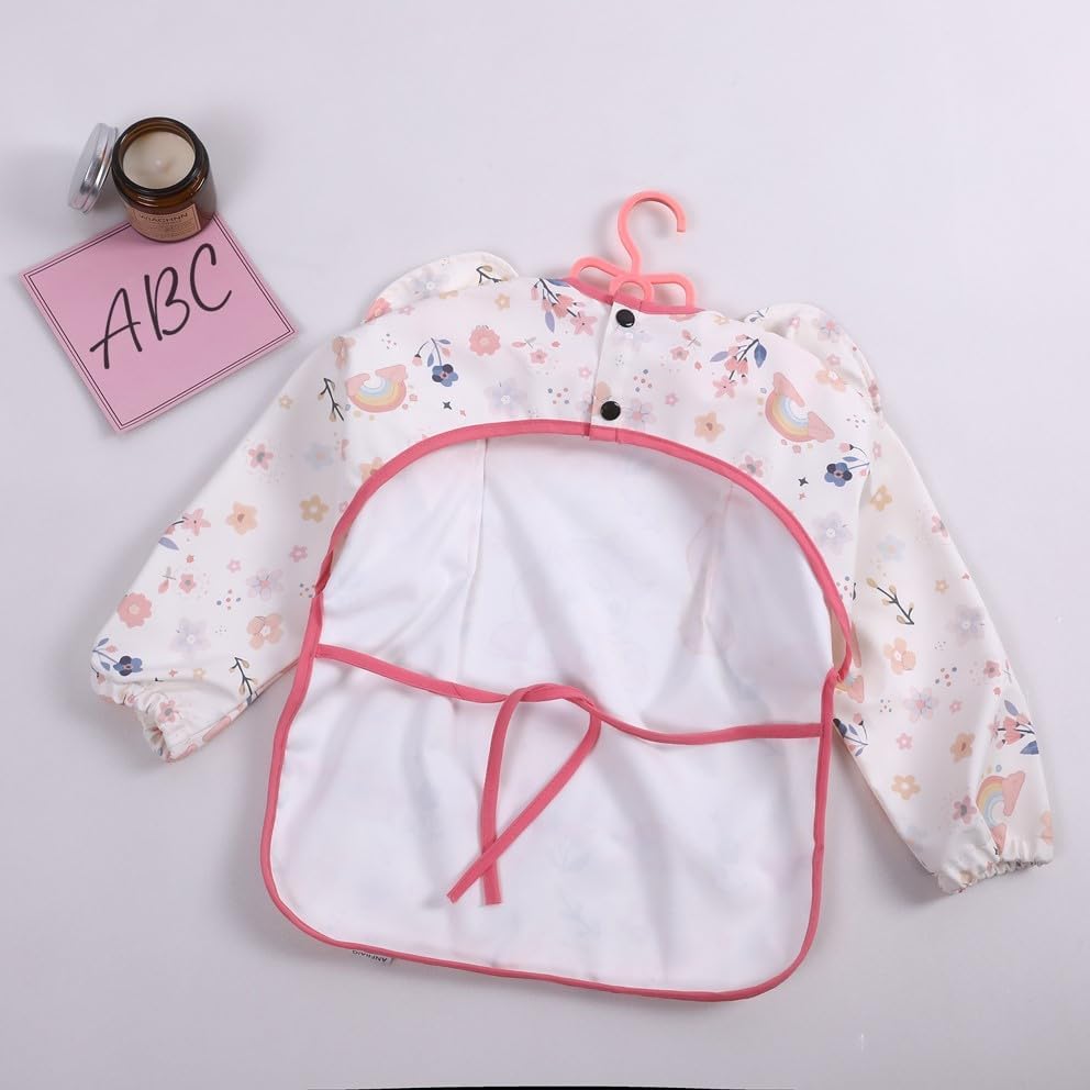 ANFRAIG Long Sleeve Bibs for Babies. Waterproof Baby Bibs for Eating are Toddler Bibs with Sleeves and Baby Food Catcher - Image 6